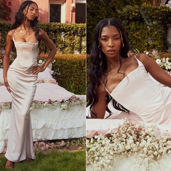 HOUSE OF CB OLIVETTE CORSET MAXI DRESS SIZE SMALL REG CUP - Picture 4 of 6